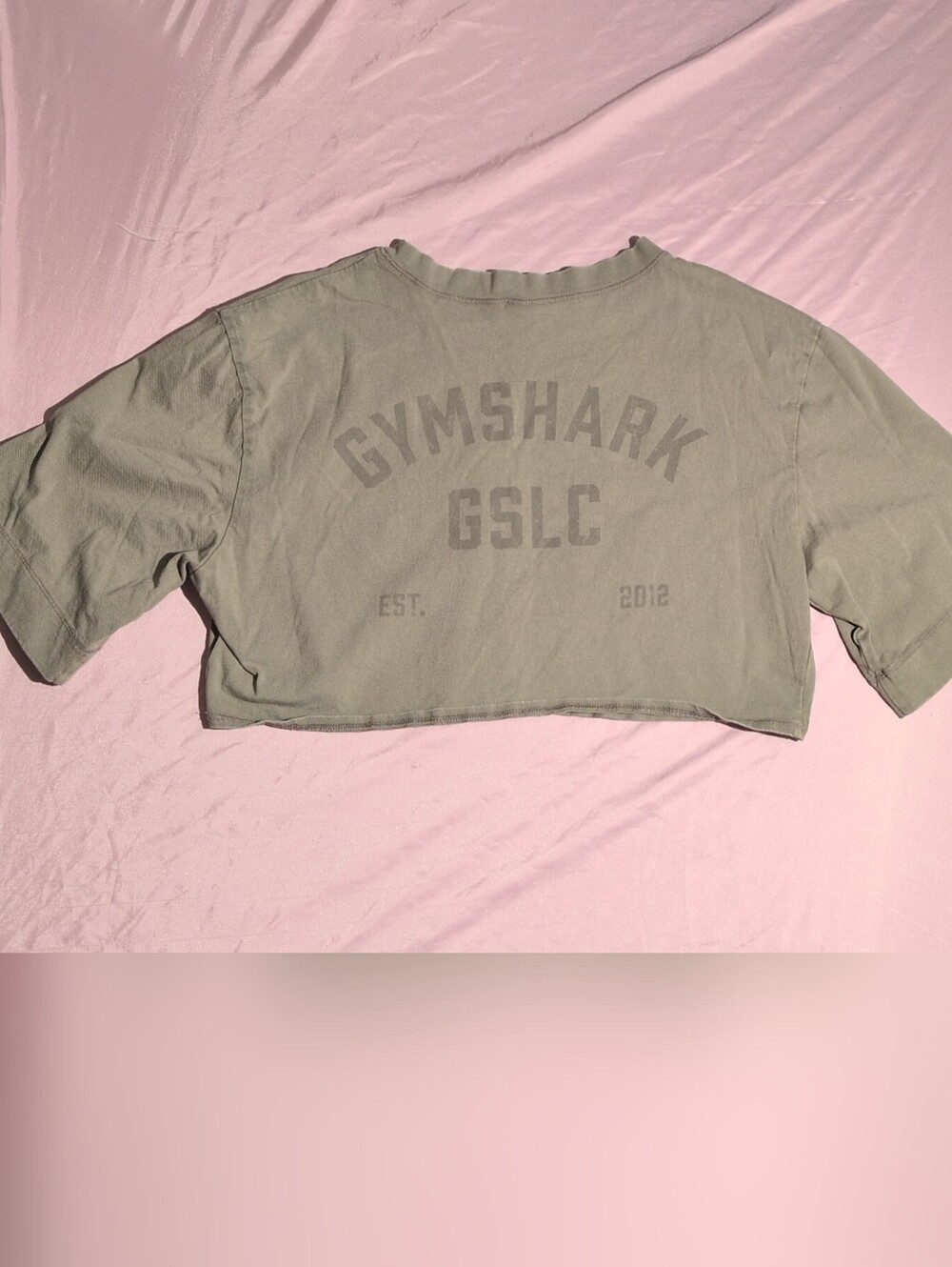 🔥 Gymshark GSLC Oversized Graphic Crop Top Green S 🔥